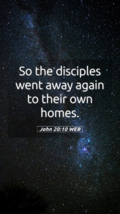 Picture 05 - John 20:10 WEB Mobile Phone Wallpaper - So the disciples went away again to their own - Mobile Bible Verse Wallpaper