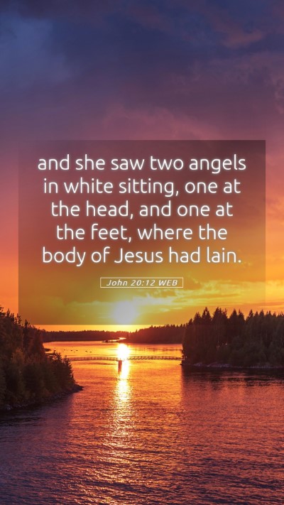 Picture 05 - John 20:12 WEB Mobile Phone Wallpaper - and she saw two angels in white sitting, one at - Mobile Bible Verse Wallpaper