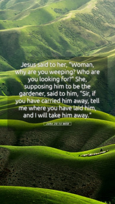 Picture 05 - John 20:15 WEB Mobile Phone Wallpaper - Jesus said to her, 
