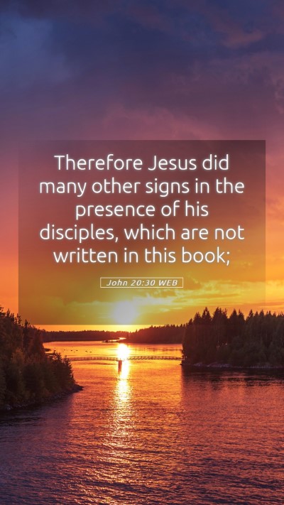 Picture 05 - John 20:30 WEB Mobile Phone Wallpaper - Therefore Jesus did many other signs in the - Mobile Bible Verse Wallpaper