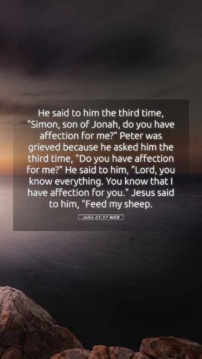 Picture 05 - John 21:17 WEB Mobile Phone Wallpaper - He said to him the third time, 