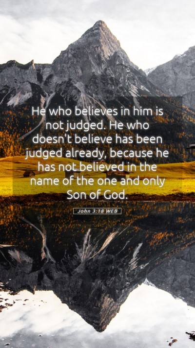 Picture 05 - John 3:18 WEB Mobile Phone Wallpaper - He who believes in him is not judged. He who - Mobile Bible Verse Wallpaper