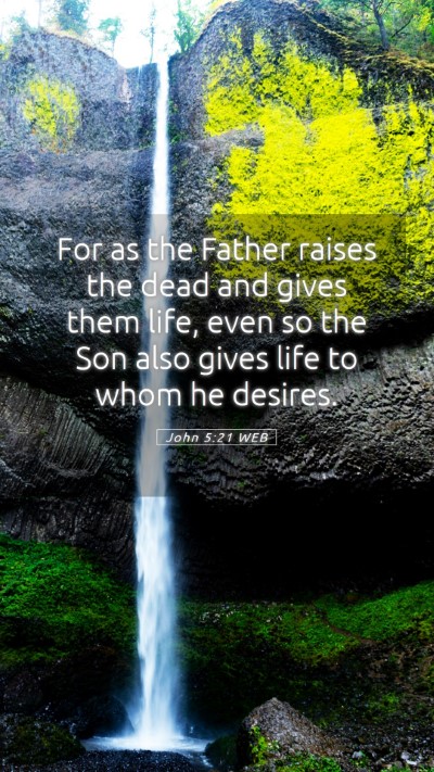 Picture 05 - John 5:21 WEB Mobile Phone Wallpaper - For as the Father raises the dead and gives them - Mobile Bible Verse Wallpaper