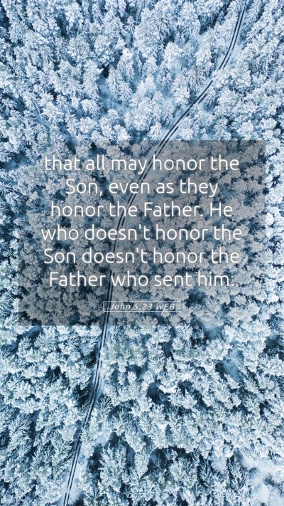 Picture 05 - John 5:23 WEB Mobile Phone Wallpaper - that all may honor the Son, even as they honor - Mobile Bible Verse Wallpaper