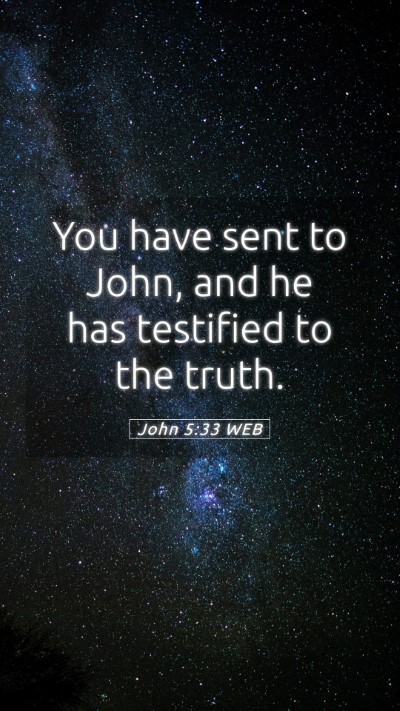 Picture 05 - John 5:33 WEB Mobile Phone Wallpaper - You have sent to John, and he has testified to - Mobile Bible Verse Wallpaper