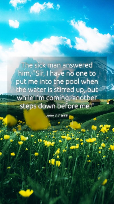 Picture 05 - John 5:7 WEB Mobile Phone Wallpaper - The sick man answered him, 