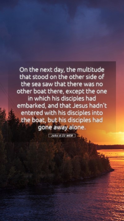 Picture 05 - John 6:22 WEB Mobile Phone Wallpaper - On the next day, the multitude that stood on the - Mobile Bible Verse Wallpaper