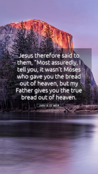 Picture 05 - John 6:32 WEB Mobile Phone Wallpaper - Jesus therefore said to them, 