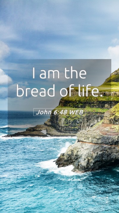 Picture 05 - John 6:48 WEB Mobile Phone Wallpaper - I am the bread of - Mobile Bible Verse Wallpaper
