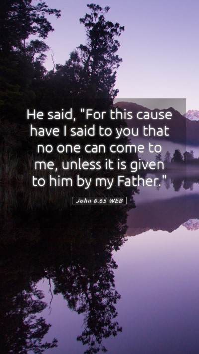 Picture 05 - John 6:65 WEB Mobile Phone Wallpaper - He said, 
