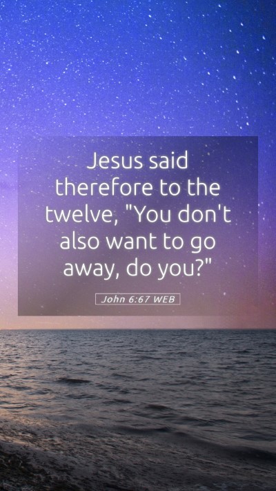 Picture 05 - John 6:67 WEB Mobile Phone Wallpaper - Jesus said therefore to the twelve, 