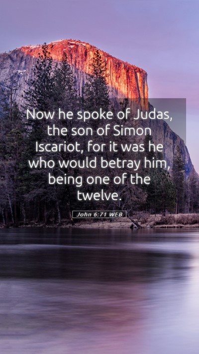 Picture 05 - John 6:71 WEB Mobile Phone Wallpaper - Now he spoke of Judas, the son of Simon Iscariot, - Mobile Bible Verse Wallpaper