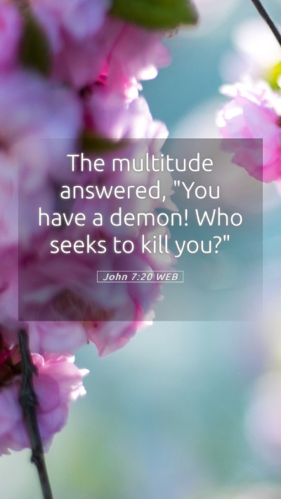 Picture 05 - John 7:20 WEB Mobile Phone Wallpaper - The multitude answered, 