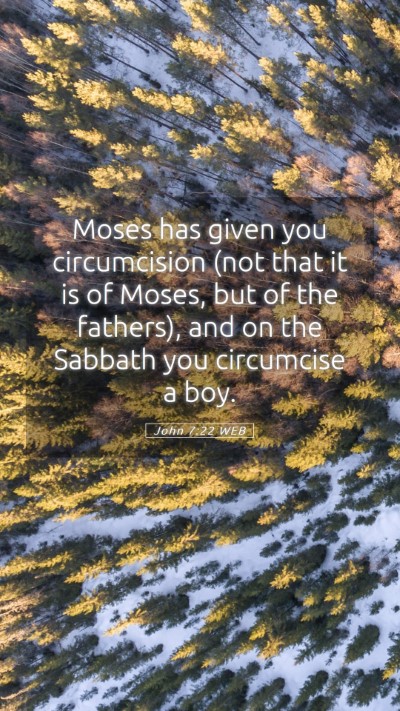 Picture 05 - John 7:22 WEB Mobile Phone Wallpaper - Moses has given you circumcision (not that it is - Mobile Bible Verse Wallpaper