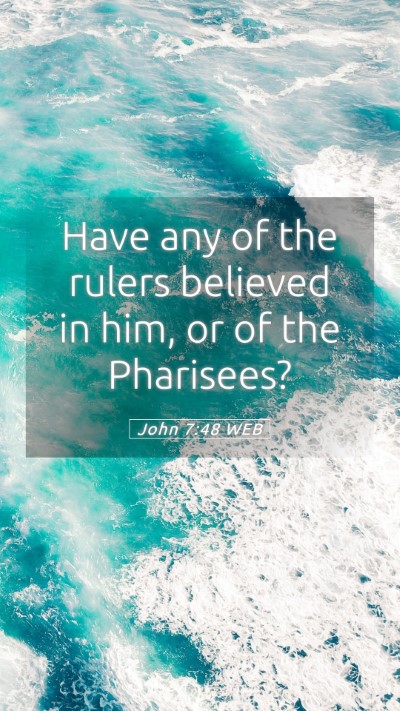 Picture 05 - John 7:48 WEB Mobile Phone Wallpaper - Have any of the rulers believed in him, or of the - Mobile Bible Verse Wallpaper