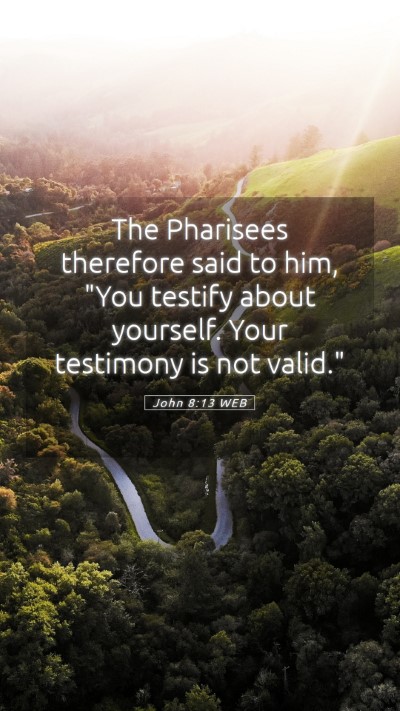 Picture 05 - John 8:13 WEB Mobile Phone Wallpaper - The Pharisees therefore said to him, 