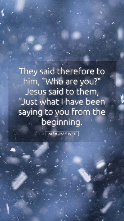 Picture 05 - John 8:25 WEB Mobile Phone Wallpaper - They said therefore to him, 