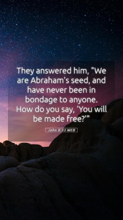 Picture 05 - John 8:33 WEB Mobile Phone Wallpaper - They answered him, 