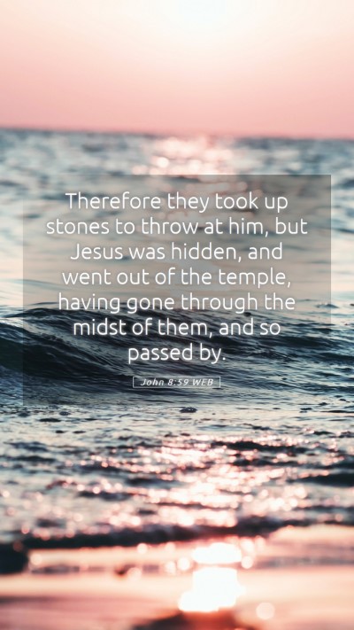 Picture 05 - John 8:59 WEB Mobile Phone Wallpaper - Therefore they took up stones to throw at him, - Mobile Bible Verse Wallpaper