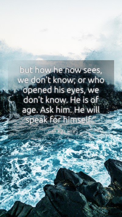 Picture 05 - John 9:21 WEB Mobile Phone Wallpaper - but how he now sees, we don't know; or who opened - Mobile Bible Verse Wallpaper
