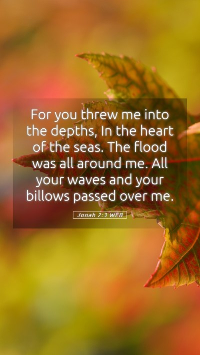 Picture 05 - Jonah 2:3 WEB Mobile Phone Wallpaper - For you threw me into the depths, In the heart of - Mobile Bible Verse Wallpaper