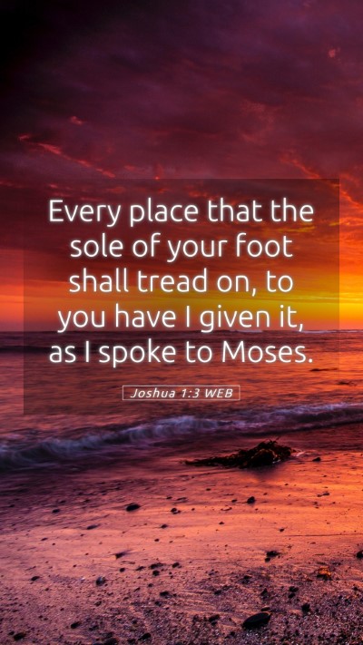 Picture 05 - Joshua 1:3 WEB Mobile Phone Wallpaper - Every place that the sole of your foot shall - Mobile Bible Verse Wallpaper