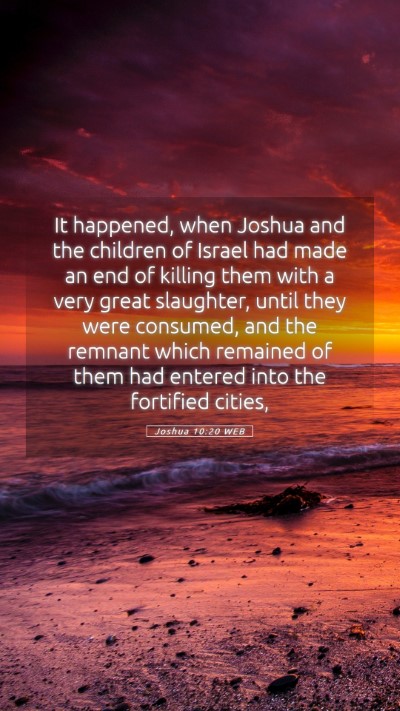 Picture 05 - Joshua 10:20 WEB Mobile Phone Wallpaper - It happened, when Joshua and the children of - Mobile Bible Verse Wallpaper