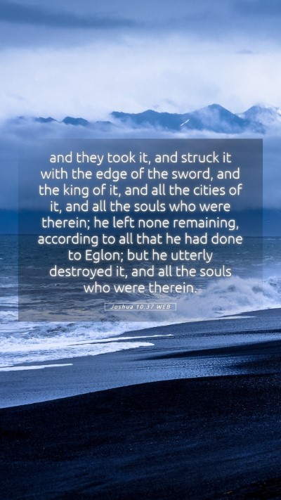 Picture 05 - Joshua 10:37 WEB Mobile Phone Wallpaper - and they took it, and struck it with the edge of - Mobile Bible Verse Wallpaper