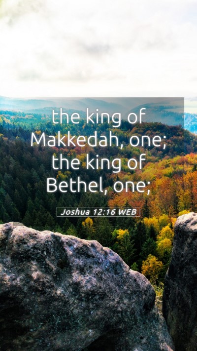 Picture 05 - Joshua 12:16 WEB Mobile Phone Wallpaper - the king of Makkedah, one; the king of Bethel, - Mobile Bible Verse Wallpaper