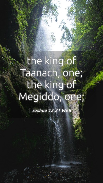 Picture 05 - Joshua 12:21 WEB Mobile Phone Wallpaper - the king of Taanach, one; the king of Megiddo, - Mobile Bible Verse Wallpaper