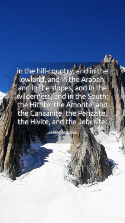 Picture 05 - Joshua 12:8 WEB Mobile Phone Wallpaper - in the hill-country, and in the lowland, and in - Mobile Bible Verse Wallpaper