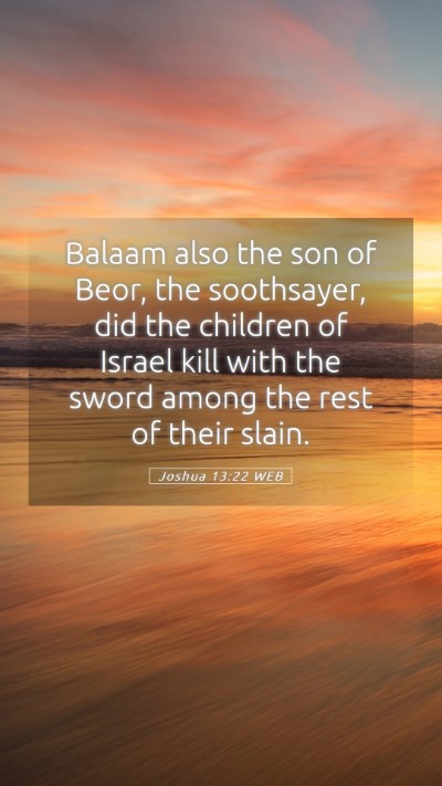 Picture 05 - Joshua 13:22 WEB Mobile Phone Wallpaper - Balaam also the son of Beor, the soothsayer, did - Mobile Bible Verse Wallpaper