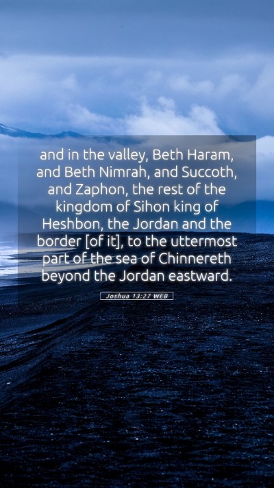 Picture 05 - Joshua 13:27 WEB Mobile Phone Wallpaper - and in the valley, Beth Haram, and Beth Nimrah, - Mobile Bible Verse Wallpaper