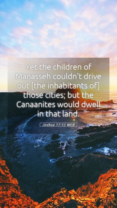 Picture 05 - Joshua 17:12 WEB Mobile Phone Wallpaper - Yet the children of Manasseh couldn't drive out - Mobile Bible Verse Wallpaper