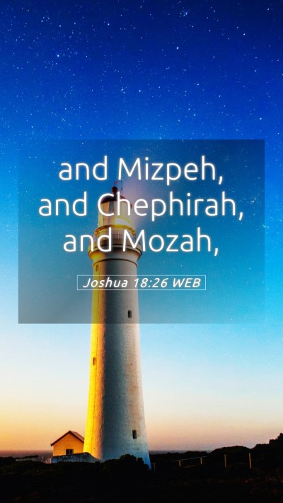 Picture 05 - Joshua 18:26 WEB Mobile Phone Wallpaper - and Mizpeh, and Chephirah, and - Mobile Bible Verse Wallpaper