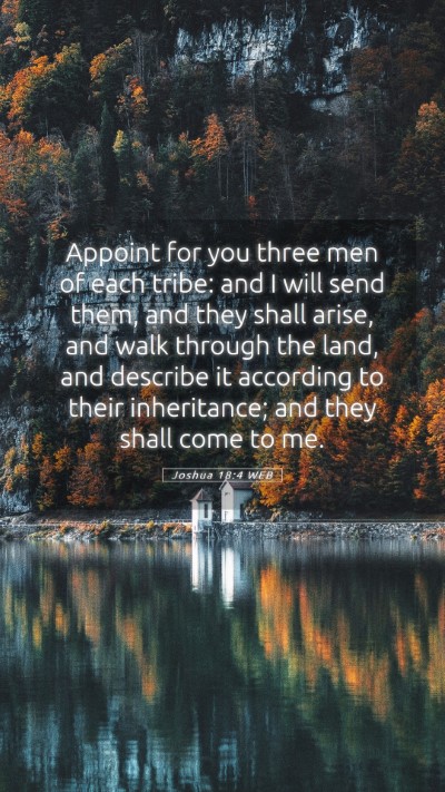 Picture 05 - Joshua 18:4 WEB Mobile Phone Wallpaper - Appoint for you three men of each tribe: and I - Mobile Bible Verse Wallpaper