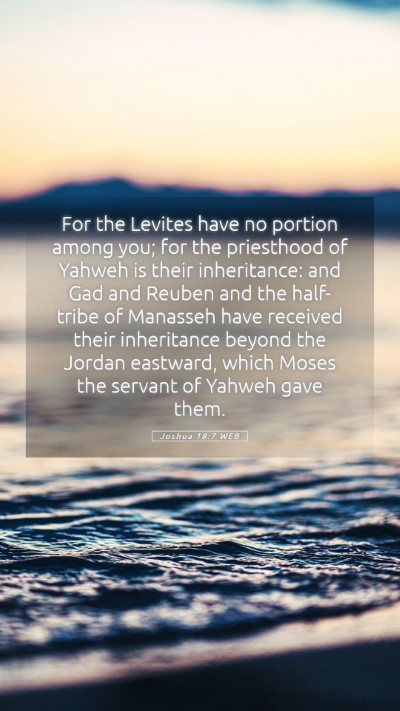 Picture 05 - Joshua 18:7 WEB Mobile Phone Wallpaper - For the Levites have no portion among you; for - Mobile Bible Verse Wallpaper