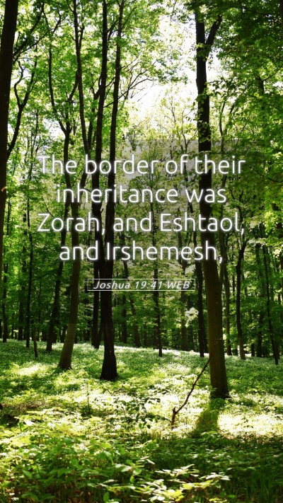 Picture 05 - Joshua 19:41 WEB Mobile Phone Wallpaper - The border of their inheritance was Zorah, and - Mobile Bible Verse Wallpaper