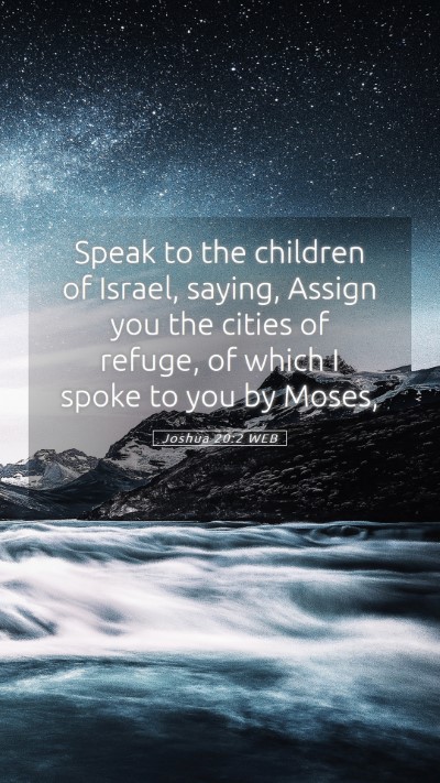 Picture 05 - Joshua 20:2 WEB Mobile Phone Wallpaper - Speak to the children of Israel, saying, Assign - Mobile Bible Verse Wallpaper