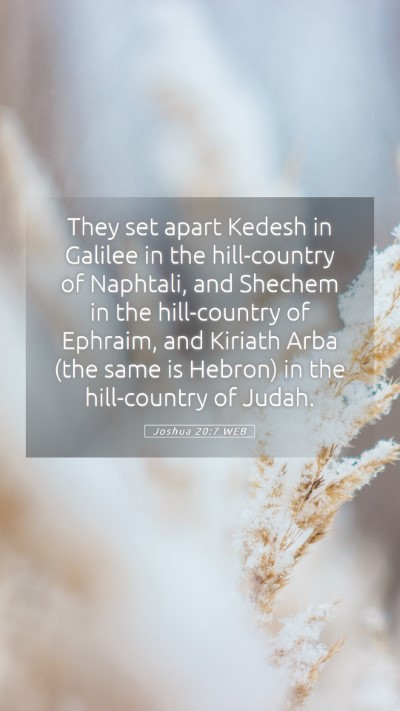 Picture 05 - Joshua 20:7 WEB Mobile Phone Wallpaper - They set apart Kedesh in Galilee in the - Mobile Bible Verse Wallpaper