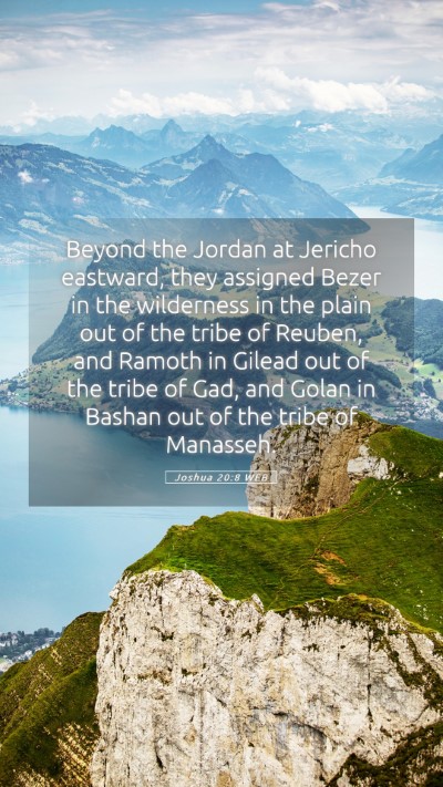 Picture 05 - Joshua 20:8 WEB Mobile Phone Wallpaper - Beyond the Jordan at Jericho eastward, they - Mobile Bible Verse Wallpaper