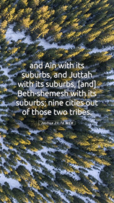 Picture 05 - Joshua 21:16 WEB Mobile Phone Wallpaper - and Ain with its suburbs, and Juttah with its - Mobile Bible Verse Wallpaper
