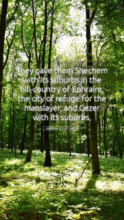 Picture 05 - Joshua 21:21 WEB Mobile Phone Wallpaper - They gave them Shechem with its suburbs in the - Mobile Bible Verse Wallpaper