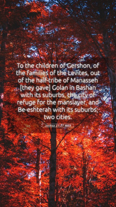 Picture 05 - Joshua 21:27 WEB Mobile Phone Wallpaper - To the children of Gershon, of the families of - Mobile Bible Verse Wallpaper