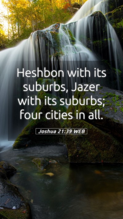 Picture 05 - Joshua 21:39 WEB Mobile Phone Wallpaper - Heshbon with its suburbs, Jazer with its suburbs; - Mobile Bible Verse Wallpaper
