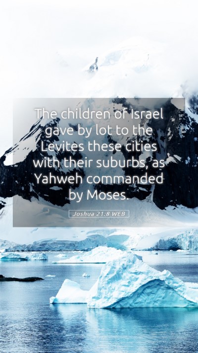 Picture 05 - Joshua 21:8 WEB Mobile Phone Wallpaper - The children of Israel gave by lot to the Levites - Mobile Bible Verse Wallpaper