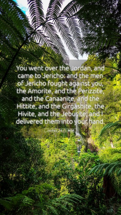 Picture 05 - Joshua 24:11 WEB Mobile Phone Wallpaper - You went over the Jordan, and came to Jericho: - Mobile Bible Verse Wallpaper