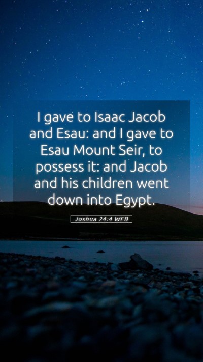 Picture 05 - Joshua 24:4 WEB Mobile Phone Wallpaper - I gave to Isaac Jacob and Esau: and I gave to - Mobile Bible Verse Wallpaper