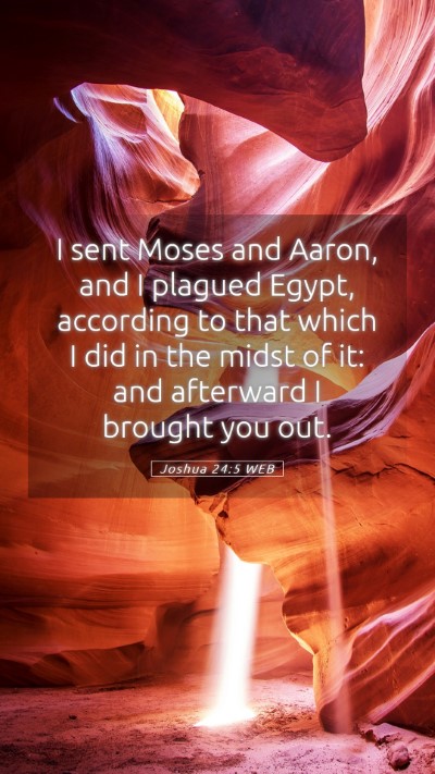 Picture 05 - Joshua 24:5 WEB Mobile Phone Wallpaper - I sent Moses and Aaron, and I plagued Egypt, - Mobile Bible Verse Wallpaper