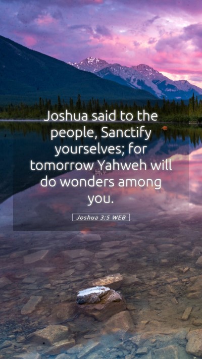 Picture 05 - Joshua 3:5 WEB Mobile Phone Wallpaper - Joshua said to the people, Sanctify yourselves; - Mobile Bible Verse Wallpaper